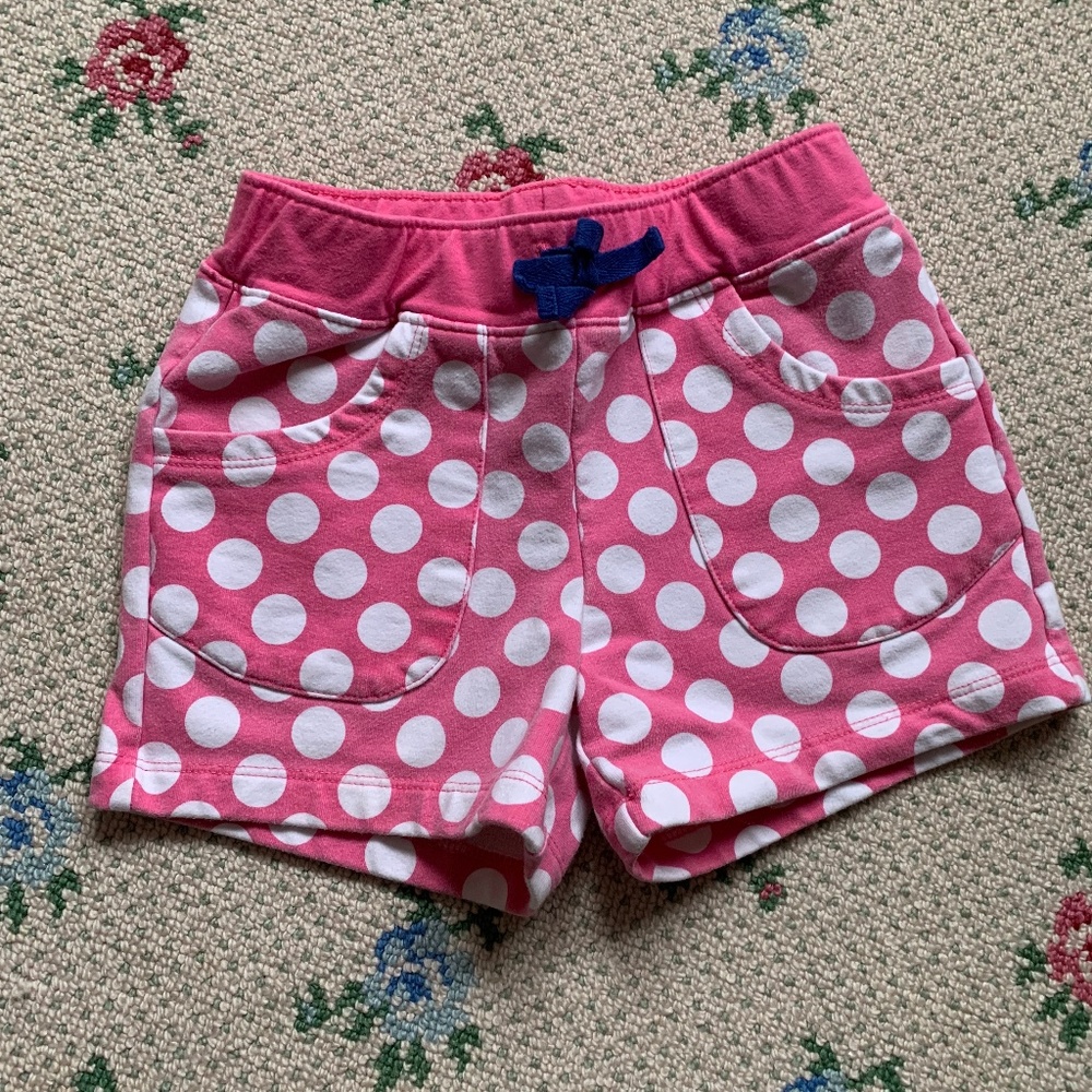 Little Girls Pink Poka Dot Shorts